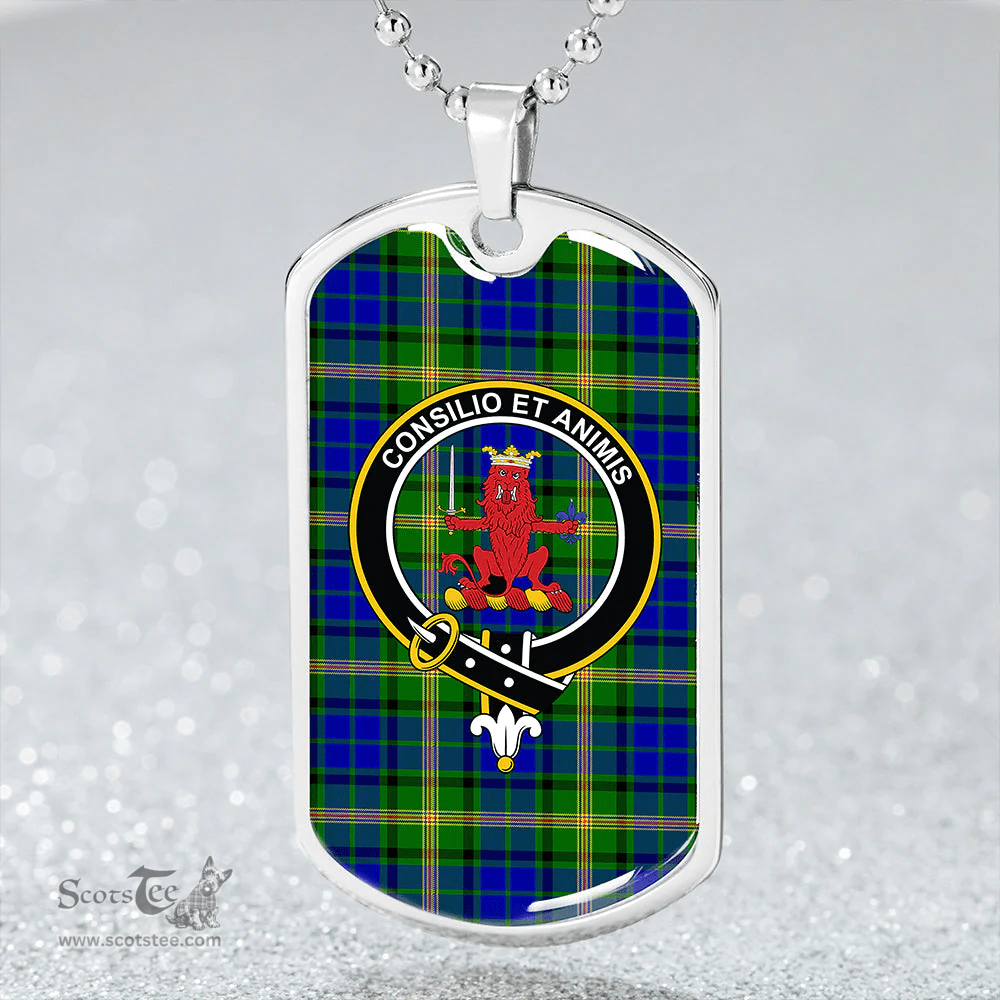 ScottishPlaid Maitland Clan Tartan Dog Tag Necklace - Crest Classic Scottish Plaid Tartan Plaid