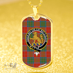 ScottishPlaid MacPherson of Cluny Ancient Clan Tartan Dog Tag Necklace - Crest Classic Scottish Plaid Tartan Plaid