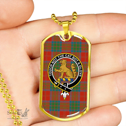 ScottishPlaid MacPherson of Cluny Ancient Clan Tartan Dog Tag Necklace - Crest Classic Scottish Plaid Tartan Plaid