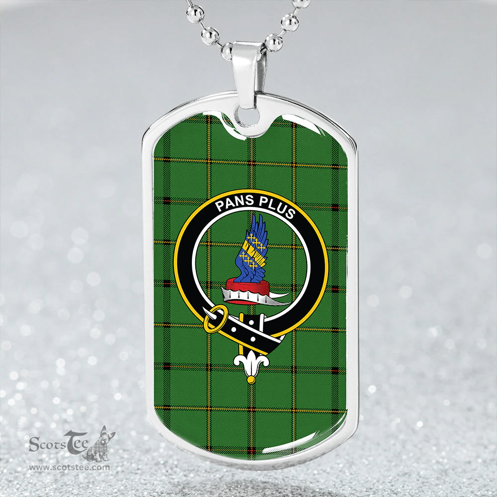 ScottishPlaid Marr Ancient Clan Tartan Dog Tag Necklace - Crest Classic Scottish Plaid Tartan Plaid