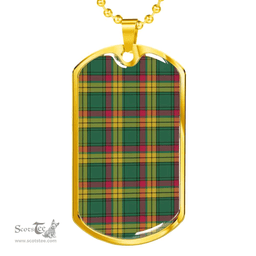 Scottish MacMillan Old Ancient Clan Tartan Dog Tag Necklace - Classic Scottish Plaid Tartan Plaid