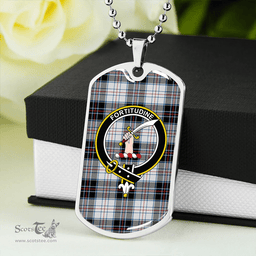 ScottishPlaid Scott MacRae Ancient Clan Tartan Dog Tag Necklace - Crest Classic Scottish Plaid Tartan Plaid