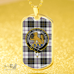 ScottishPlaid MacPherson Dress Modern Clan Tartan Dog Tag Necklace - Crest Classic Scottish Plaid Tartan Plaid