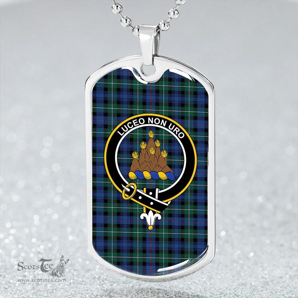 ScottishPlaid MacKenzie Hunting; Green Modern Clan Tartan Dog Tag Necklace - Crest Classic Scottish Plaid Tartan Plaid