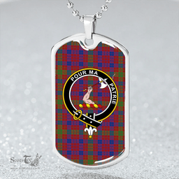 ScottishPlaid MacTier Modern Clan Tartan Dog Tag Necklace - Crest Classic Scottish Plaid Tartan Plaid