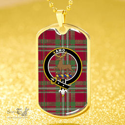 ScottishPlaid Scott Muted Clan Tartan Dog Tag Necklace - Crest Classic Scottish Plaid Tartan Plaid
