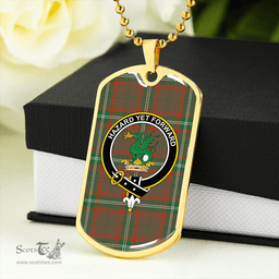 ScottishPlaid Seton Hunting Ancient Clan Tartan Dog Tag Necklace - Crest Classic Scottish Plaid Tartan Plaid