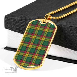 Scottish MacMillan Old Ancient Clan Tartan Dog Tag Necklace - Classic Scottish Plaid Tartan Plaid