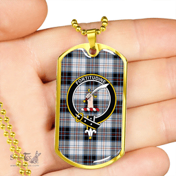 ScottishPlaid Scott MacRae Ancient Clan Tartan Dog Tag Necklace - Crest Classic Scottish Plaid Tartan Plaid