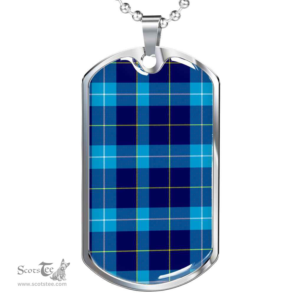 Scottish McKerrell Clan Tartan Dog Tag Necklace - Classic Scottish Plaid Tartan Plaid