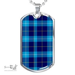Scottish McKerrell Clan Tartan Dog Tag Necklace - Classic Scottish Plaid Tartan Plaid