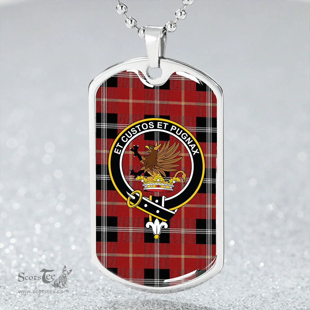 ScottishPlaid Marjoribanks Modern Clan Tartan Dog Tag Necklace - Crest Classic Scottish Plaid Tartan Plaid