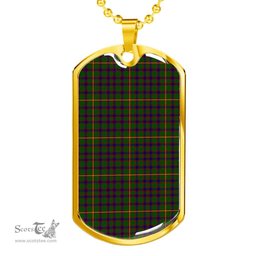 Scottish Hall Clan Tartan Dog Tag Necklace - Classic Scottish Plaid Tartan Plaid