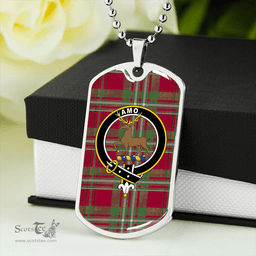 ScottishPlaid Scott Muted Clan Tartan Dog Tag Necklace - Crest Classic Scottish Plaid Tartan Plaid