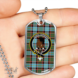 ScottishPlaid Stirling and Bannockburn Ancient Clan Tartan Dog Tag Necklace - Crest Classic Scottish Plaid Tartan Plaid