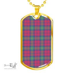 Scottish Lindsay Ancient Clan Tartan Dog Tag Necklace - Classic Scottish Plaid Tartan Plaid