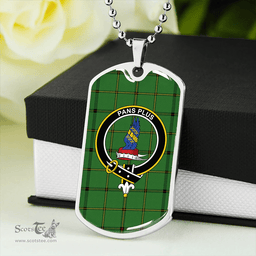 ScottishPlaid Marr Ancient Clan Tartan Dog Tag Necklace - Crest Classic Scottish Plaid Tartan Plaid