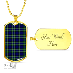Scottish MacNeil of Colonsay Modern Clan Tartan Dog Tag Necklace - Classic Scottish Plaid Tartan Plaid