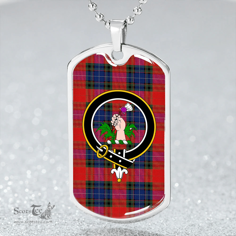 ScottishPlaid Manson Modern Clan Tartan Dog Tag Necklace - Crest Classic Scottish Plaid Tartan Plaid