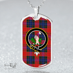 ScottishPlaid Manson Modern Clan Tartan Dog Tag Necklace - Crest Classic Scottish Plaid Tartan Plaid