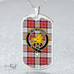 ScottishPlaid MacKellar Dress Red #2 Ancient Clan Tartan Dog Tag Necklace - Crest Classic Scottish Plaid Tartan Plaid
