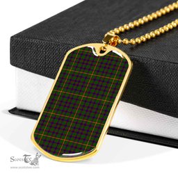 Scottish Hall Clan Tartan Dog Tag Necklace - Classic Scottish Plaid Tartan Plaid