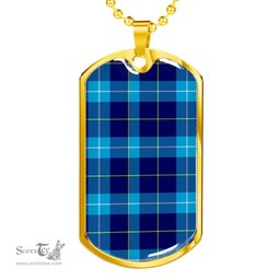Scottish McKerrell Clan Tartan Dog Tag Necklace - Classic Scottish Plaid Tartan Plaid