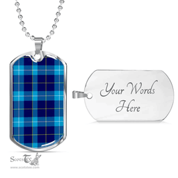 Scottish McKerrell Clan Tartan Dog Tag Necklace - Classic Scottish Plaid Tartan Plaid