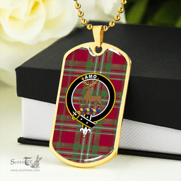 ScottishPlaid Scott Muted Clan Tartan Dog Tag Necklace - Crest Classic Scottish Plaid Tartan Plaid