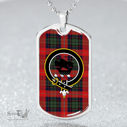 ScottishPlaid MacInroy Rattray Modern Clan Tartan Dog Tag Necklace - Crest Classic Scottish Plaid Tartan Plaid