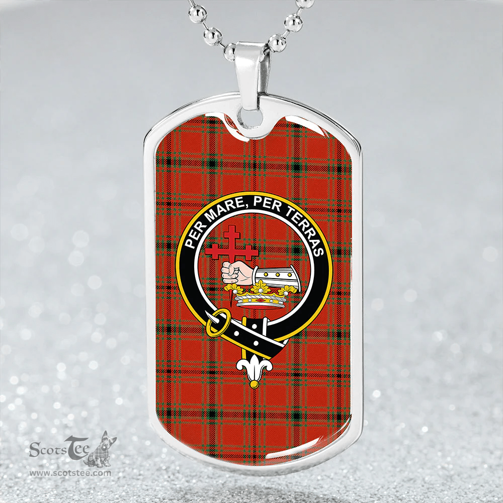 ScottishPlaid MacDonald of Belfinlay Ancient Clan Tartan Dog Tag Necklace - Crest Classic Scottish Plaid Tartan Plaid