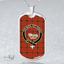 ScottishPlaid MacDonald of Belfinlay Ancient Clan Tartan Dog Tag Necklace - Crest Classic Scottish Plaid Tartan Plaid