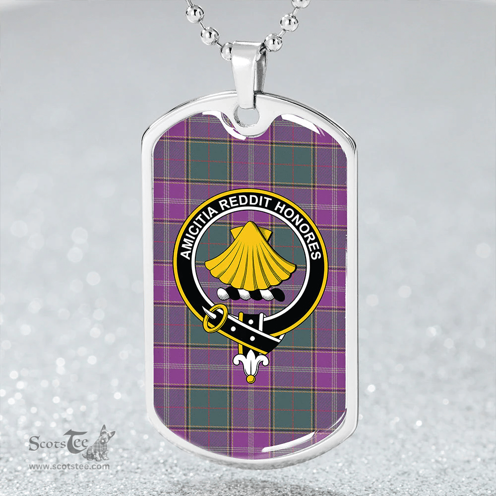ScottishPlaid Pringle Weathered Clan Tartan Dog Tag Necklace - Crest Classic Scottish Plaid Tartan Plaid