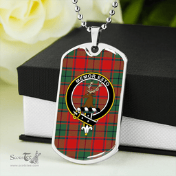 ScottishPlaid MacPhail Blue bands Modern Clan Tartan Dog Tag Necklace - Crest Classic Scottish Plaid Tartan Plaid