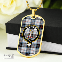 ScottishPlaid Scott MacRae Ancient Clan Tartan Dog Tag Necklace - Crest Classic Scottish Plaid Tartan Plaid