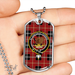 ScottishPlaid Marjoribanks Modern Clan Tartan Dog Tag Necklace - Crest Classic Scottish Plaid Tartan Plaid