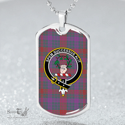 ScottishPlaid Ross (Wilsons) Clan Tartan Dog Tag Necklace - Crest Classic Scottish Plaid Tartan Plaid