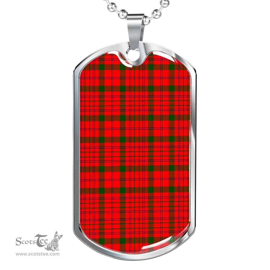Scottish MacDonnell of Keppoch Modern Clan Tartan Dog Tag Necklace - Classic Scottish Plaid Tartan Plaid