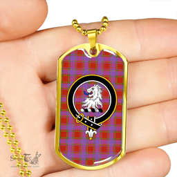ScottishPlaid Mair Ancient Clan Tartan Dog Tag Necklace - Crest Classic Scottish Plaid Tartan Plaid