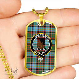 ScottishPlaid Stirling and Bannockburn Ancient Clan Tartan Dog Tag Necklace - Crest Classic Scottish Plaid Tartan Plaid