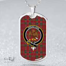 ScottishPlaid Munro Modern Clan Tartan Dog Tag Necklace - Crest Classic Scottish Plaid Tartan Plaid