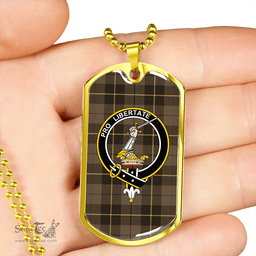 ScottishPlaid Wallace Hunting (Wallas Hunting) Weathered Clan Tartan Dog Tag Necklace - Crest Classic Scottish Plaid Tartan Plaid