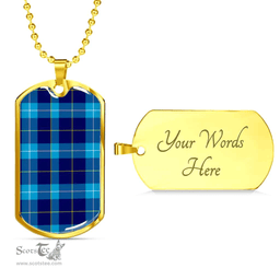 Scottish McKerrell Clan Tartan Dog Tag Necklace - Classic Scottish Plaid Tartan Plaid