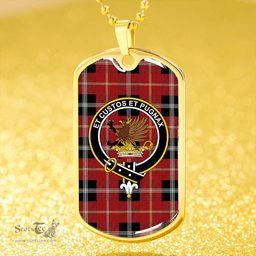 ScottishPlaid Marjoribanks Modern Clan Tartan Dog Tag Necklace - Crest Classic Scottish Plaid Tartan Plaid