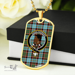 ScottishPlaid Stirling and Bannockburn Ancient Clan Tartan Dog Tag Necklace - Crest Classic Scottish Plaid Tartan Plaid