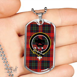 ScottishPlaid MacInroy Rattray Modern Clan Tartan Dog Tag Necklace - Crest Classic Scottish Plaid Tartan Plaid