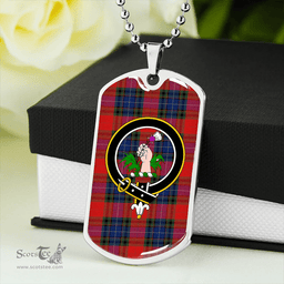 ScottishPlaid Manson Modern Clan Tartan Dog Tag Necklace - Crest Classic Scottish Plaid Tartan Plaid