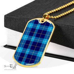 Scottish McKerrell Clan Tartan Dog Tag Necklace - Classic Scottish Plaid Tartan Plaid