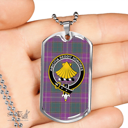 ScottishPlaid Pringle Weathered Clan Tartan Dog Tag Necklace - Crest Classic Scottish Plaid Tartan Plaid