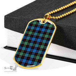 Scottish Guthrie Ancient Clan Tartan Dog Tag Necklace - Classic Scottish Plaid Tartan Plaid